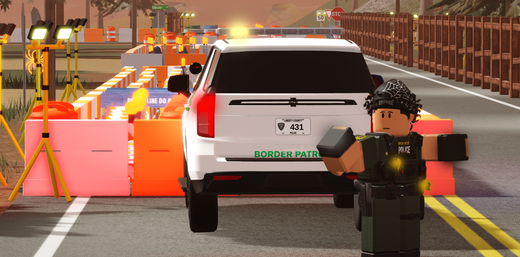 Border Patrol officer at checkpoint