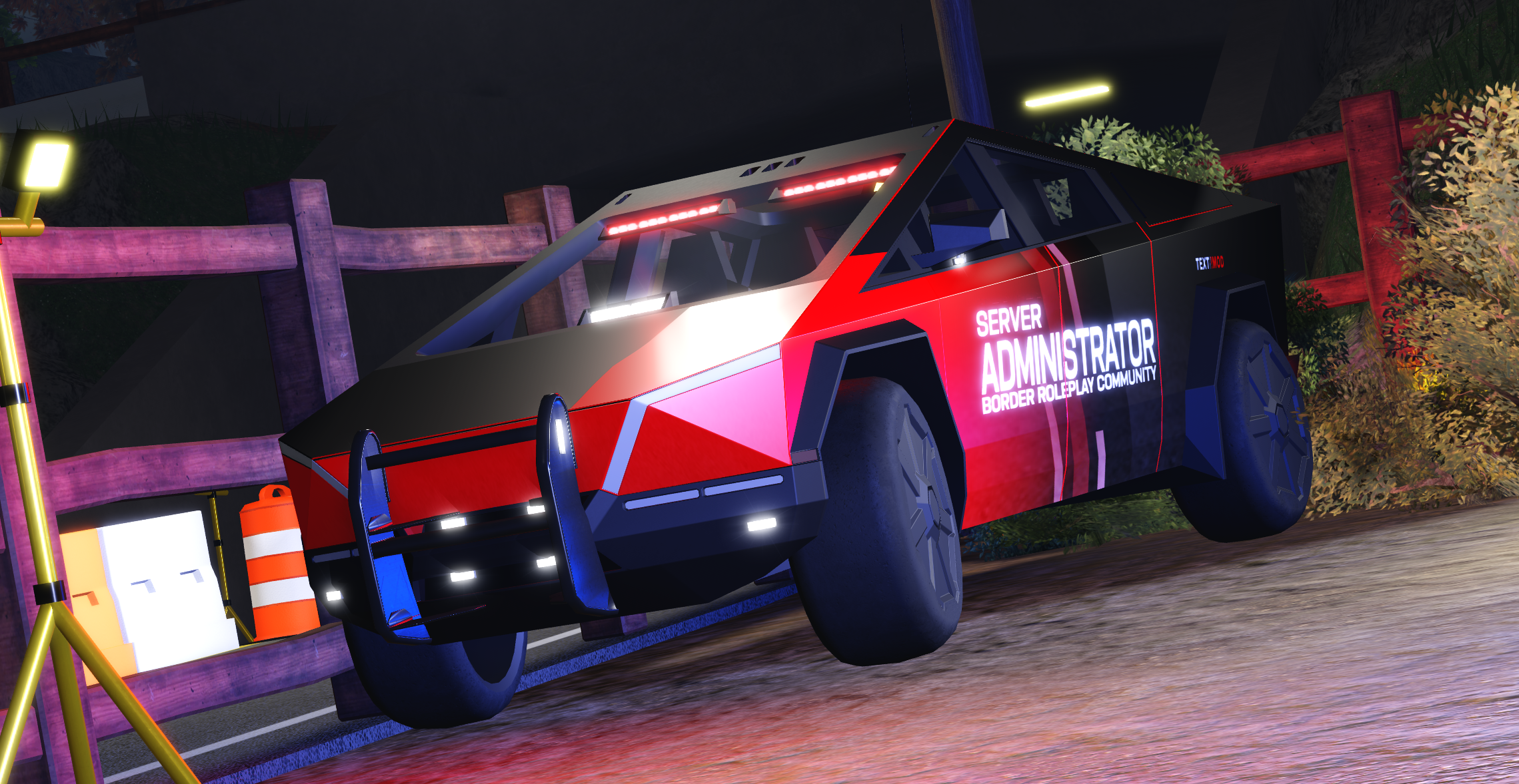 Server Administrator vehicle at night